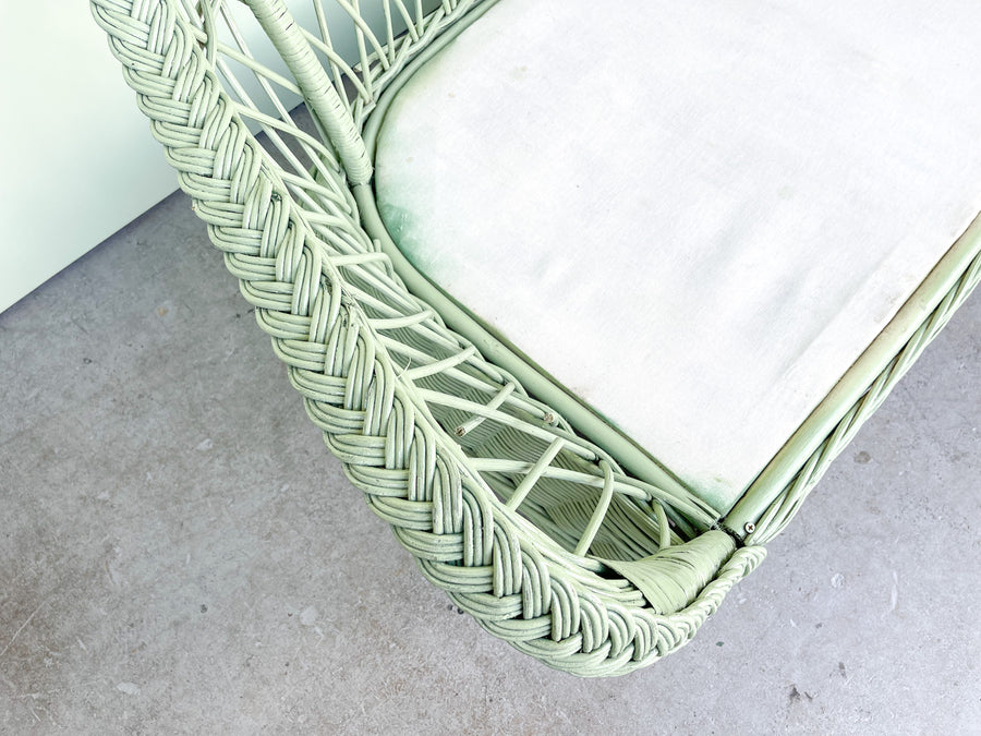 Seagreen Braided Rattan Loveseat