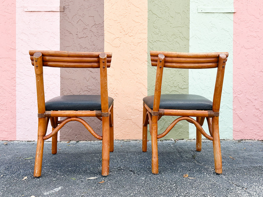 Pair of Rattan Side Chairs