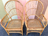 Set of Six Island Style Rattan and Cane Arm Chairs