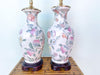 Pair of Peachy Floral Lamps