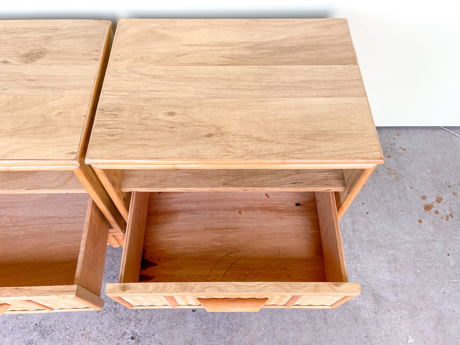 Pair of Island Style Rattan Nightstands
