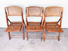 Set of Three Bamboo and Cane Folding Chairs