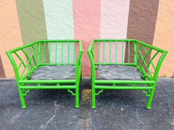 Pair of Meadowcraft Faux Bamboo Chairs