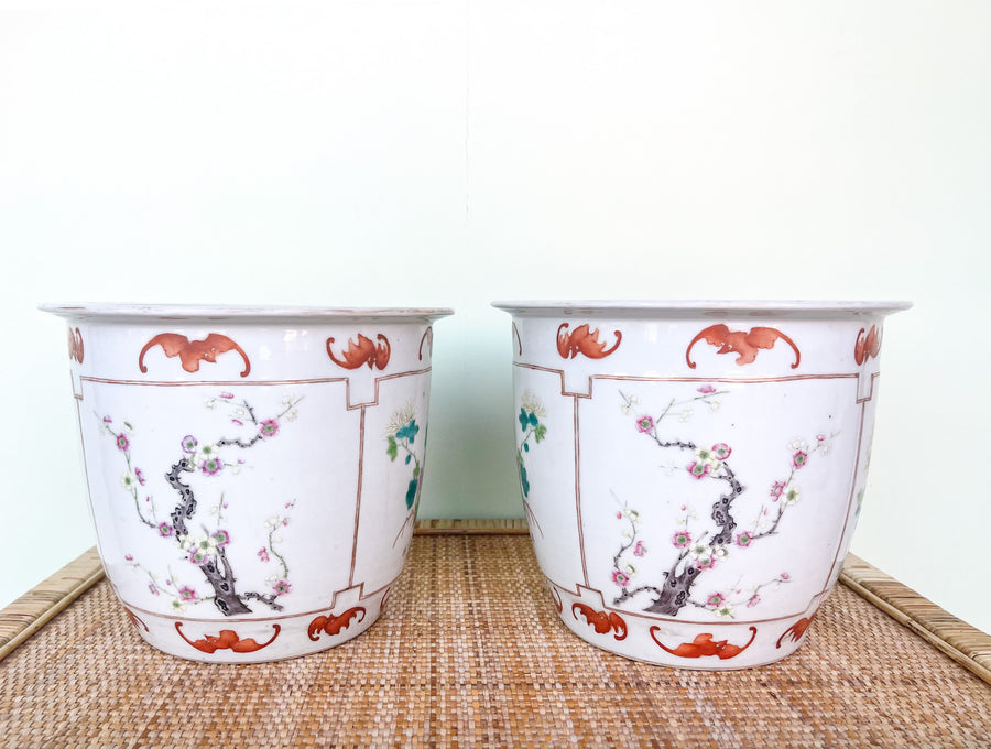 Pair of Chinoiserie Chic Cachepots