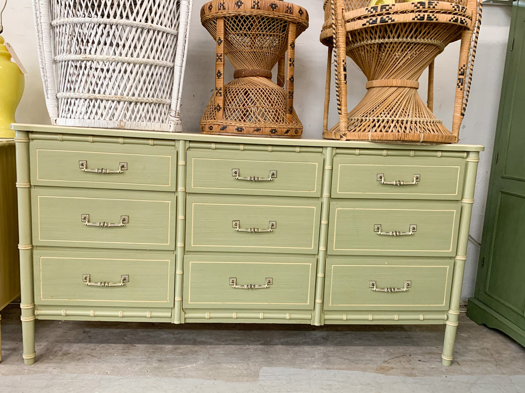 Green Faux Bamboo Dresser Green Faux Bamboo Dresser