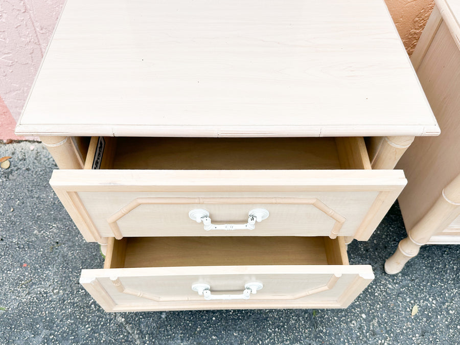 Pair of Faux Bamboo Nightstands