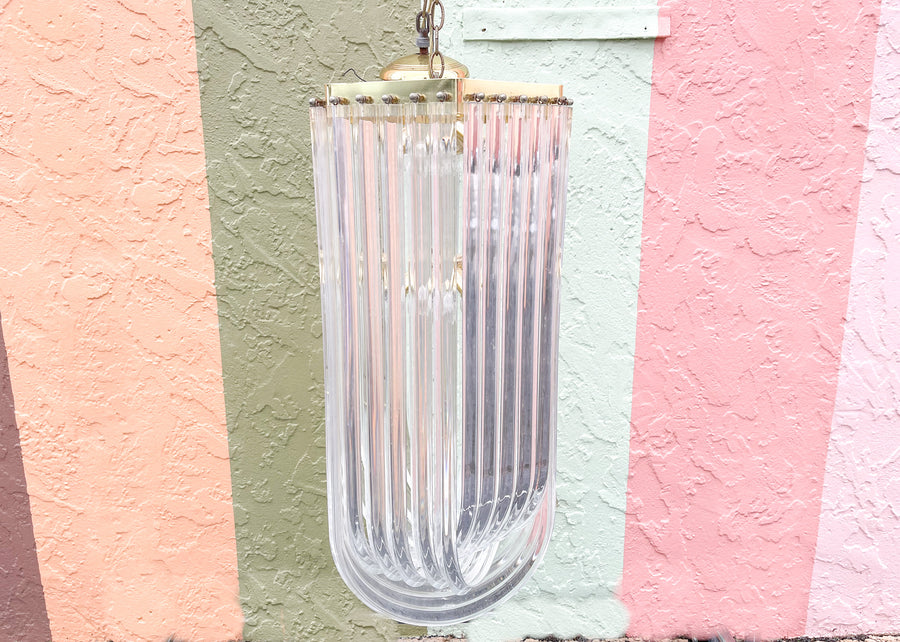 Large Glam Lucite Loop Chandelier