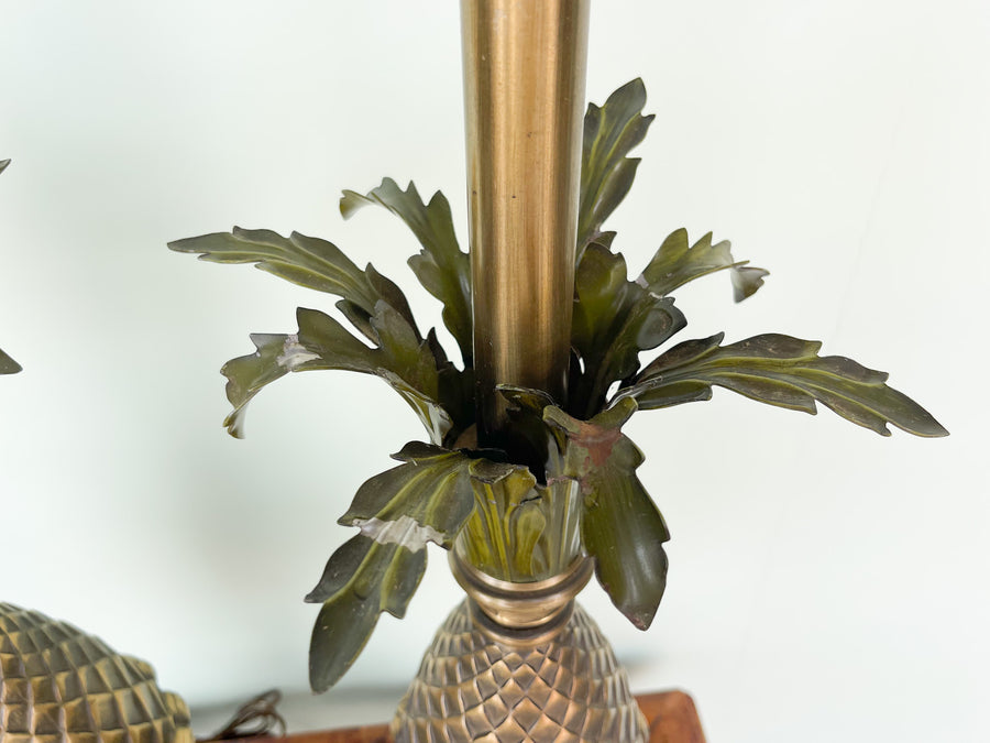 Pair of Tole Pineapple Lamps