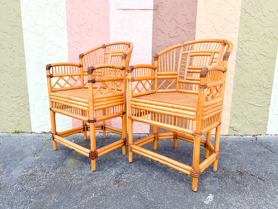 Pair of Brighton Style Rattan Chairs