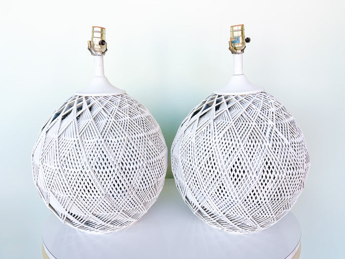 Pair of MCM Webspun Lamps
