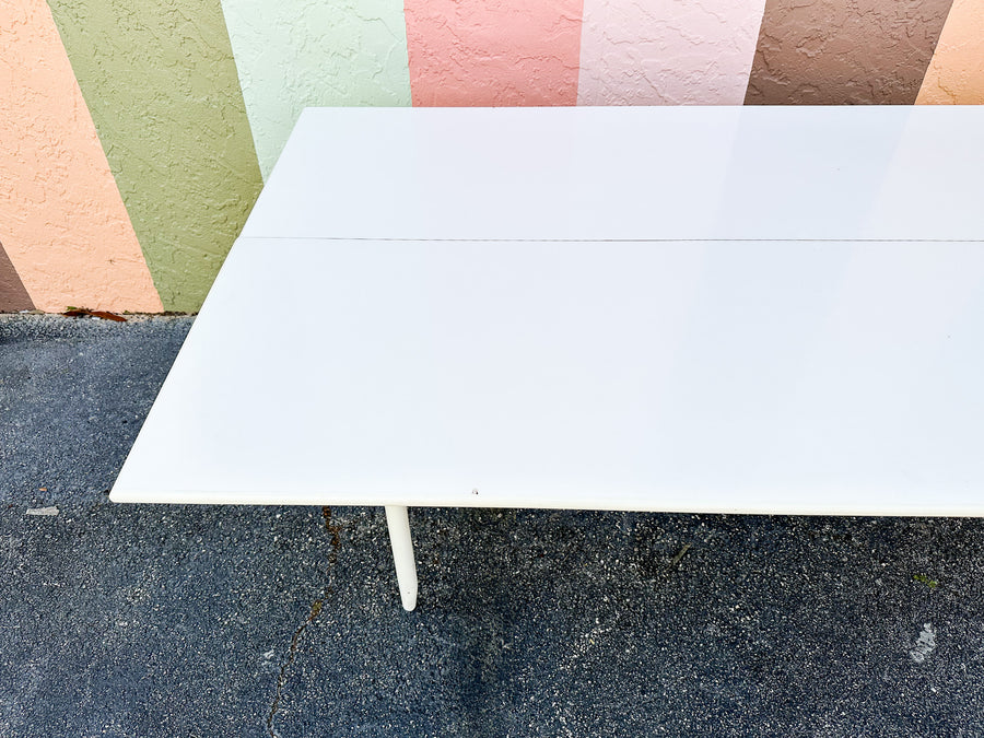 Painted Rattan Flip Top Console