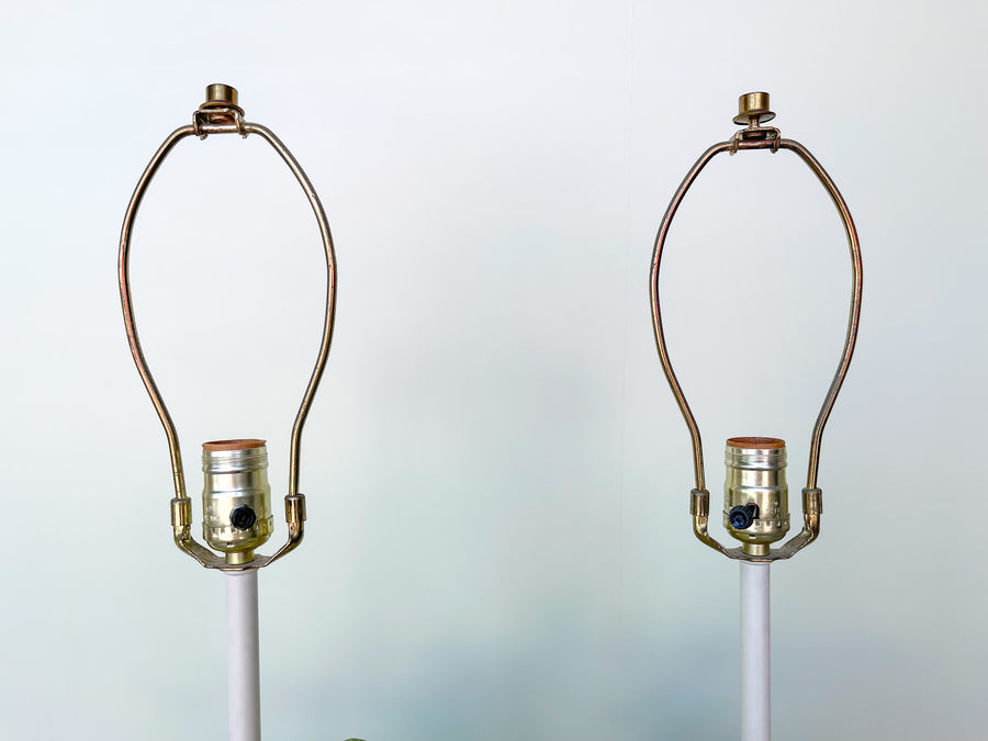 Pair of Tole Floral Lamps