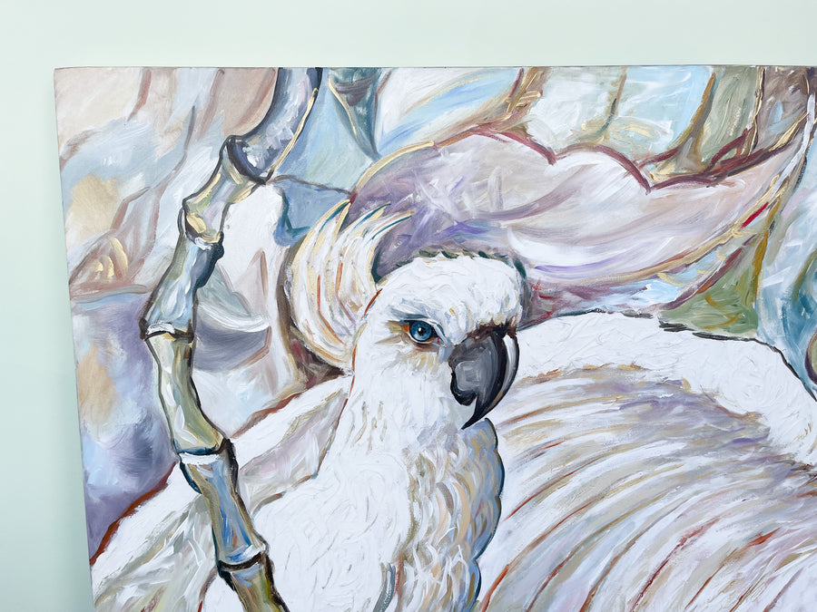 Colorful Cockatoo Signed Painting