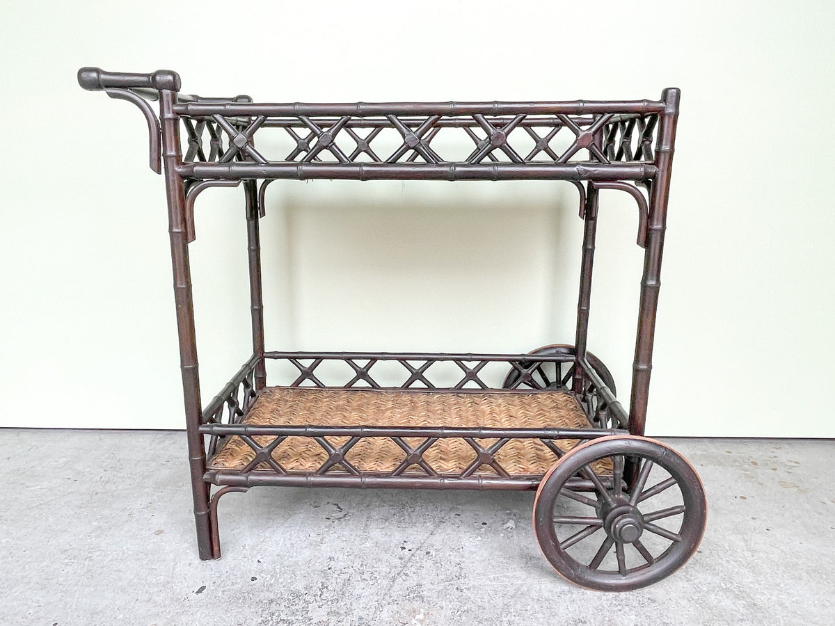 Faux Bamboo Bar Cart
