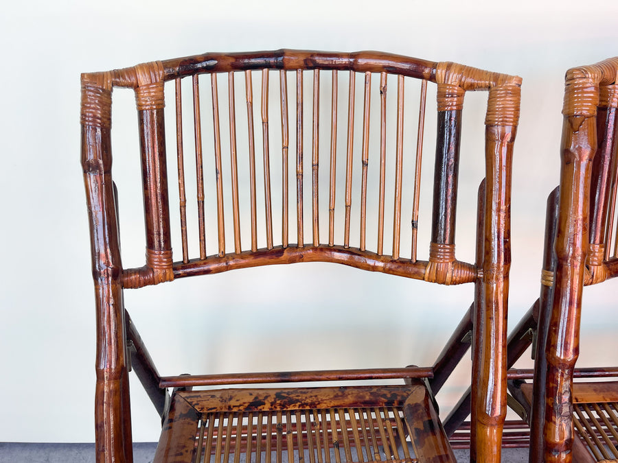 Pair of Folding Bamboo Chairs
