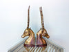 Mid Century Modern Brass Ram Bookends