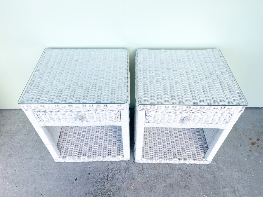Pair of Sweet Wicker Nightstands