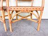 Pair of Leather and Rattan Arm Chairs