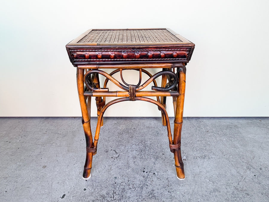 Pair of Bent Rattan Nesting Tables