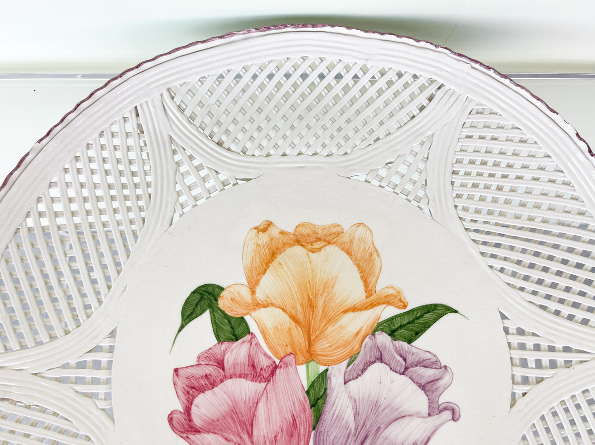 Large Hand Painted Lattice Plate