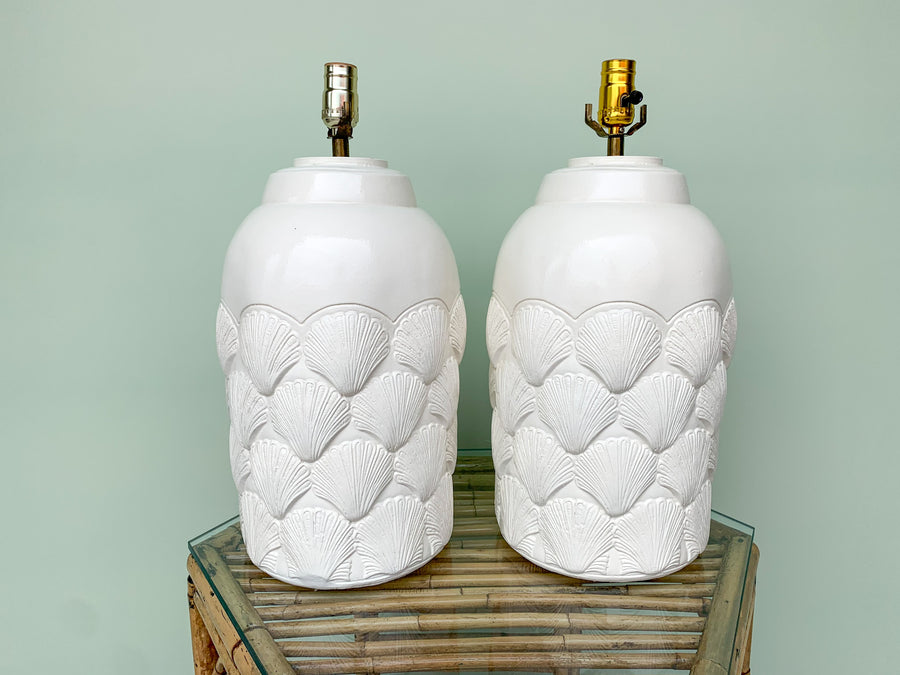 Pair of Coastal Chic Shell Lamps