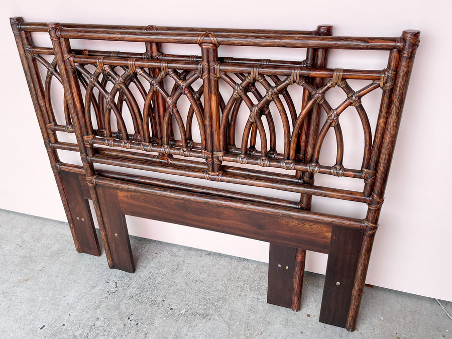 Pair of Rattan McGuire Twin Headboards