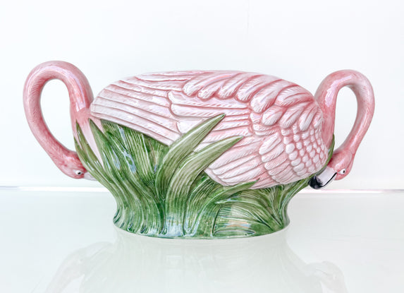 Fitz and Floyd Flamingo Cachepot