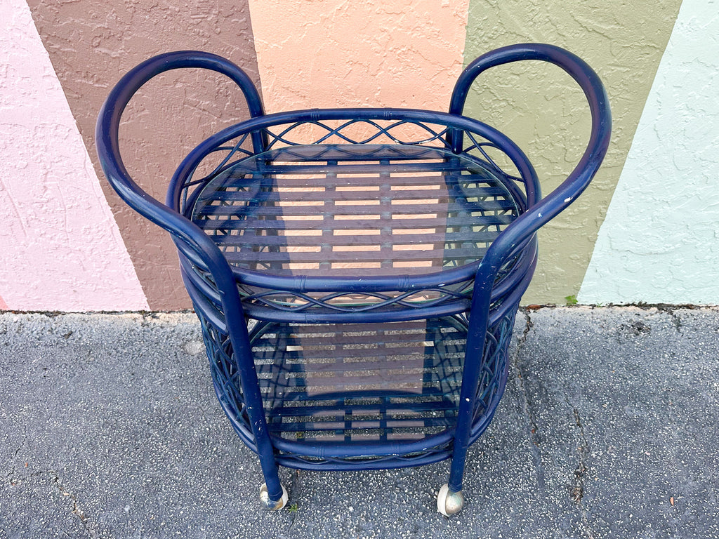 Rattan Bistro Bar Cart