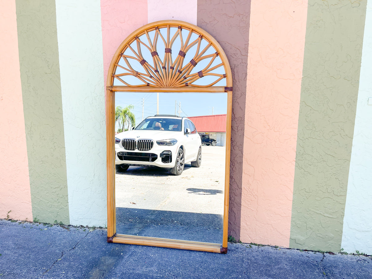 Huge Rattan Sunburst Mirror