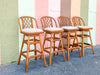 Set of Four Coastal Rattan Bar Stools