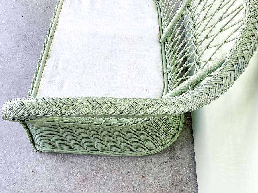 Seagreen Braided Rattan Loveseat
