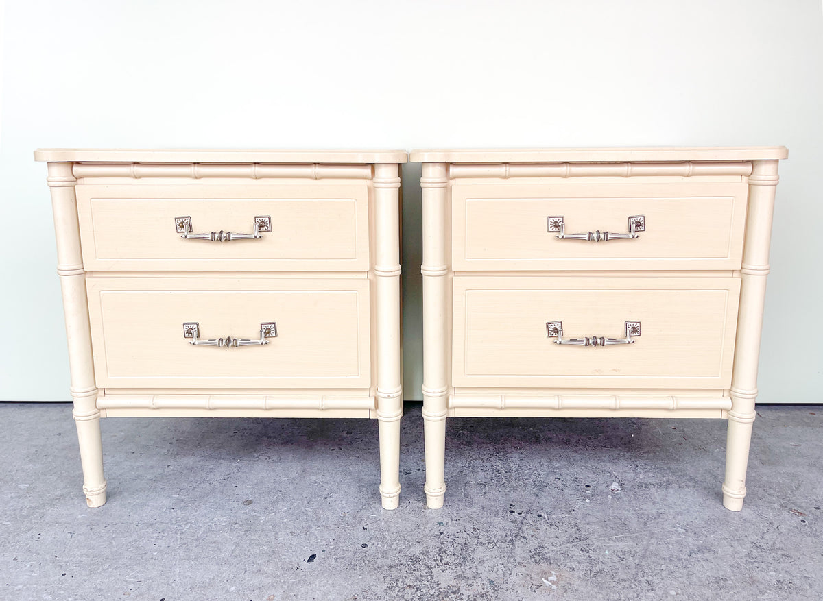 Pair of Faux Bamboo Nightstands