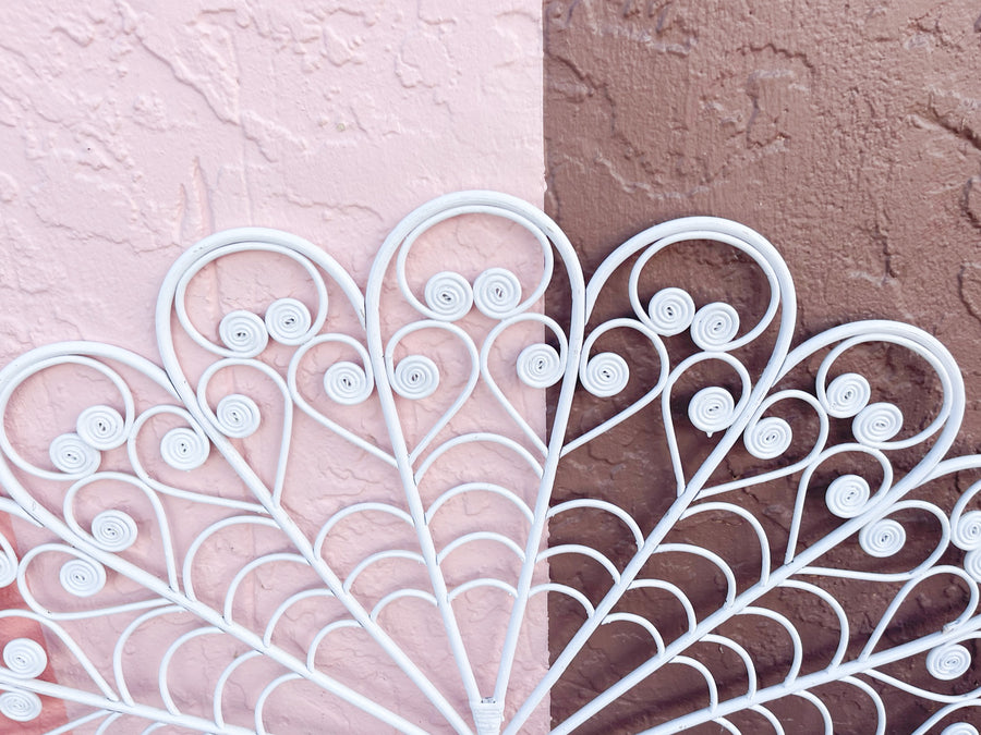 Pair of Fancy Fiddlehead Wicker Wall Fans