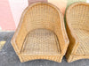 Pair of Braided Rattan Lounge Chairs