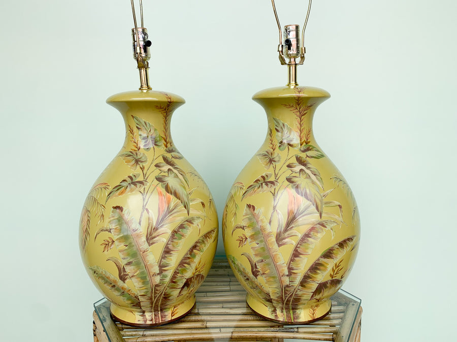 Pair of Tropical Chartreuse Lamps