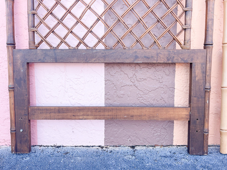 Pair of Ficks Reed Rattan Pagoda Twin Headboards