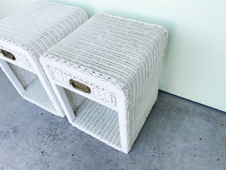 Pair of Sweet Wicker Nightstands