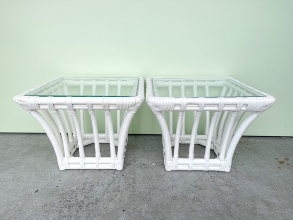 Pair of Cute Rattan End Tables