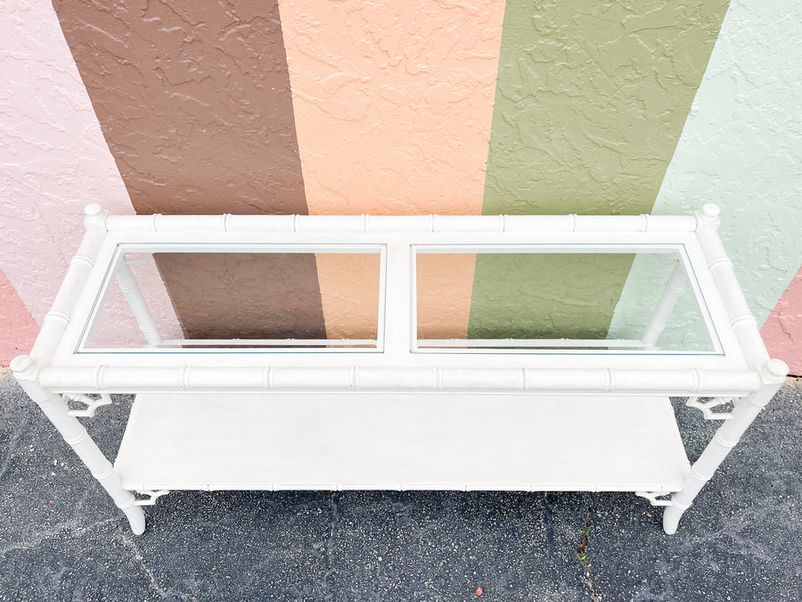 Palm Beach Chic Faux Bamboo Console