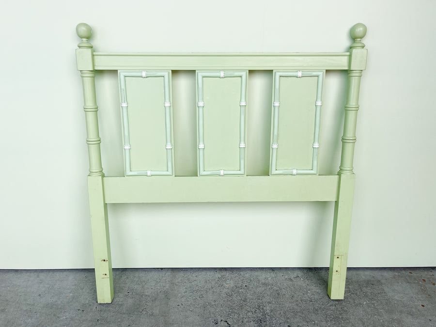 Pair of Seafoam Faux Bamboo Twin Headboards