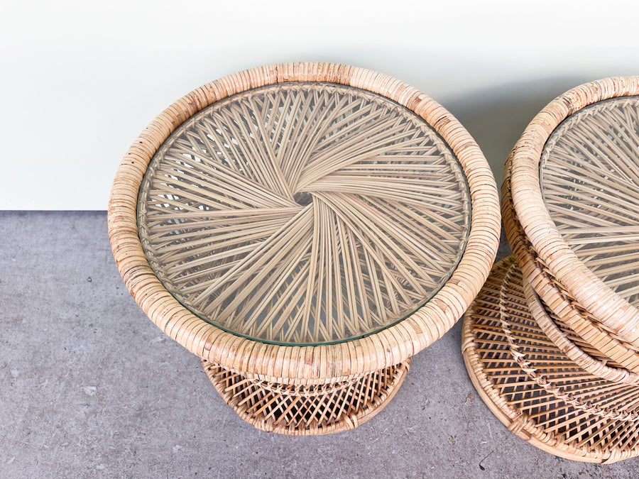 Pair of Petite Island Style Drum Tables