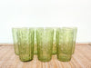 Green Faux Bamboo Pitcher and Set of Six Glassware