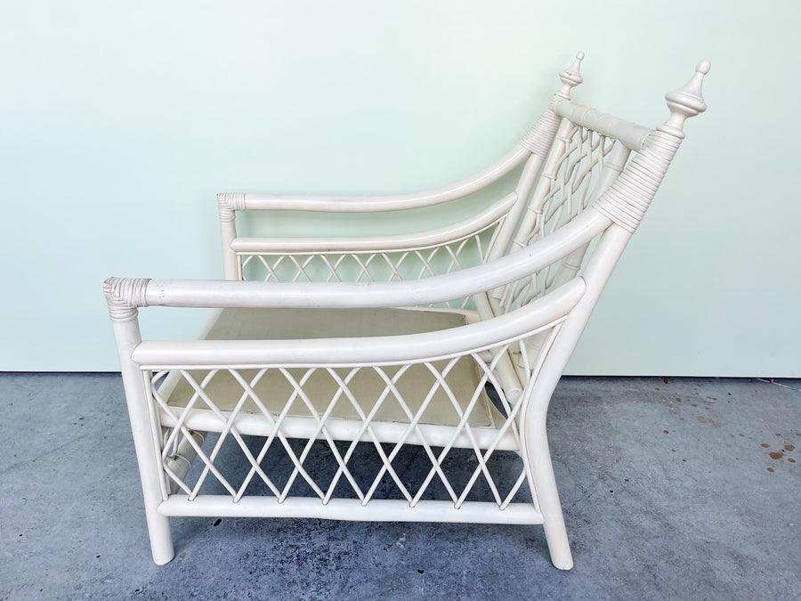 Pair of Ficks Reed Rattan Lounge Chairs