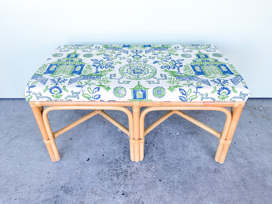 Pagoda Rattan Bench