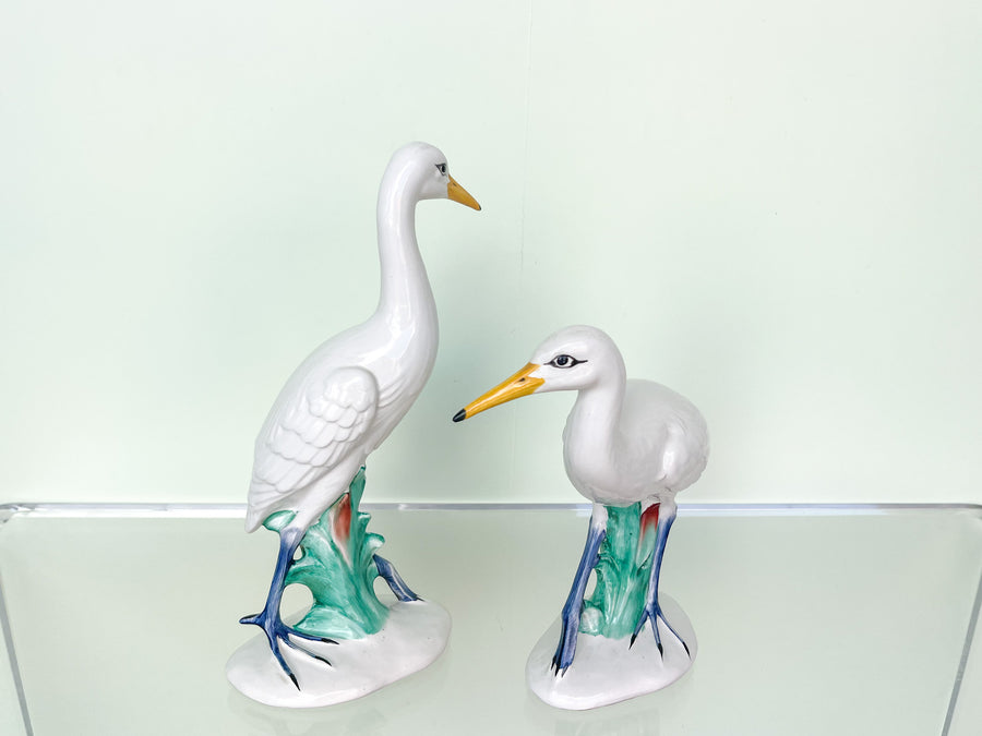 Pair of Italian Ceramic Herons