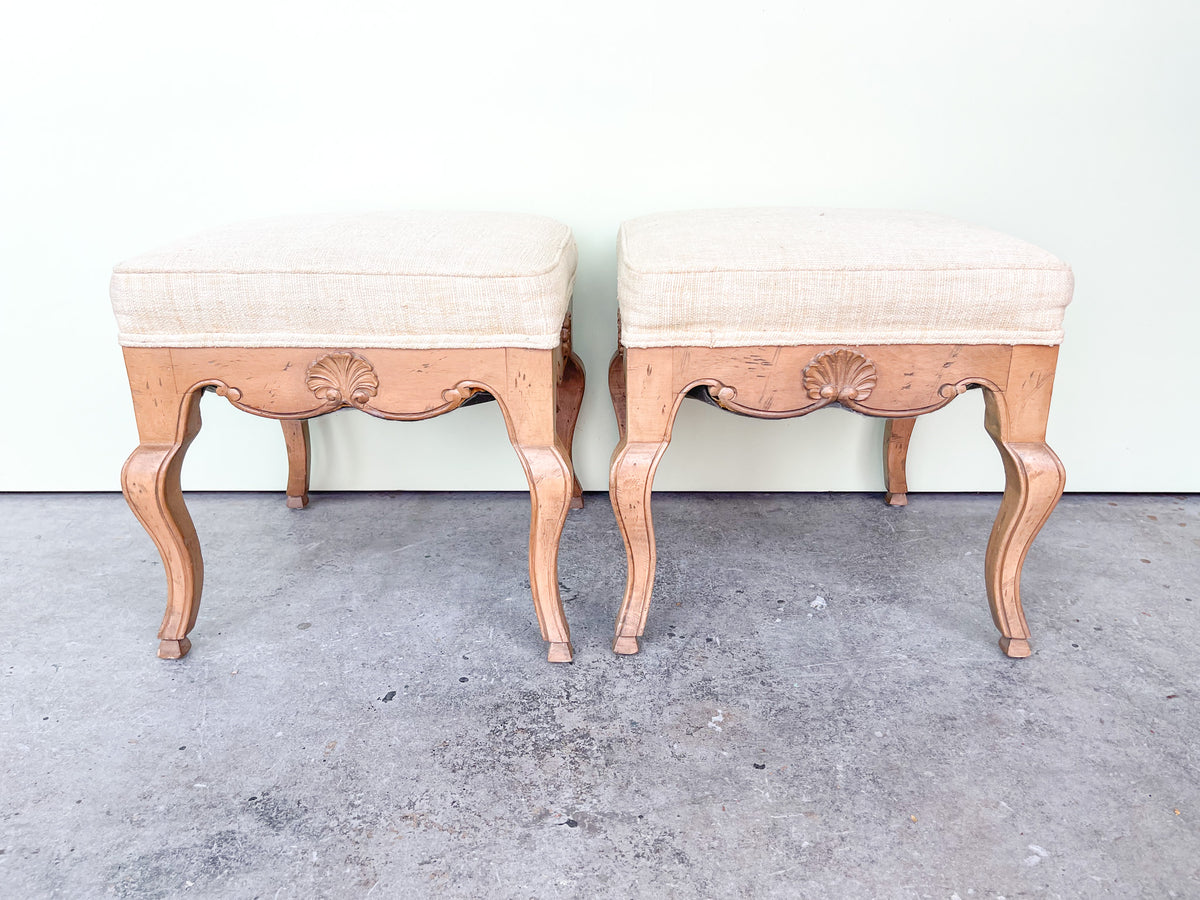 Pair of Shell Motif Stools
