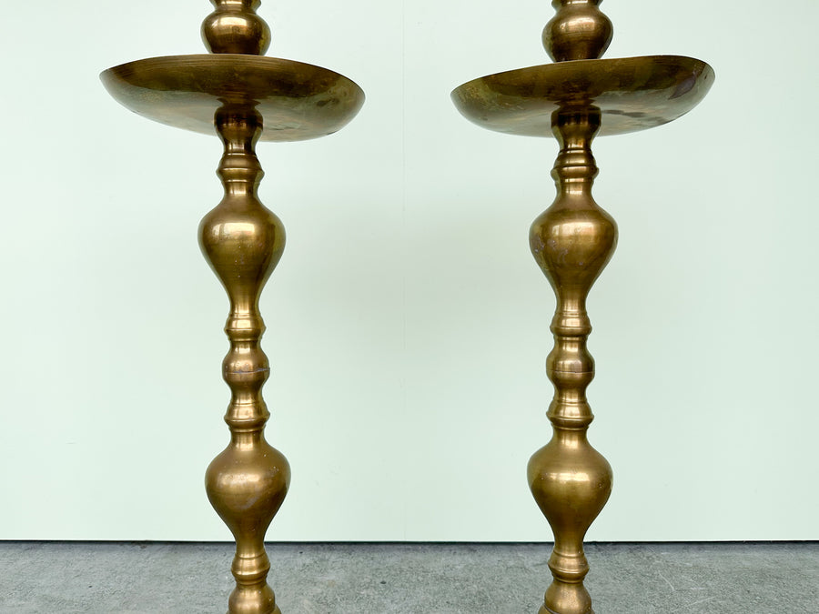 Pair of Tall Brass Candlesticks
