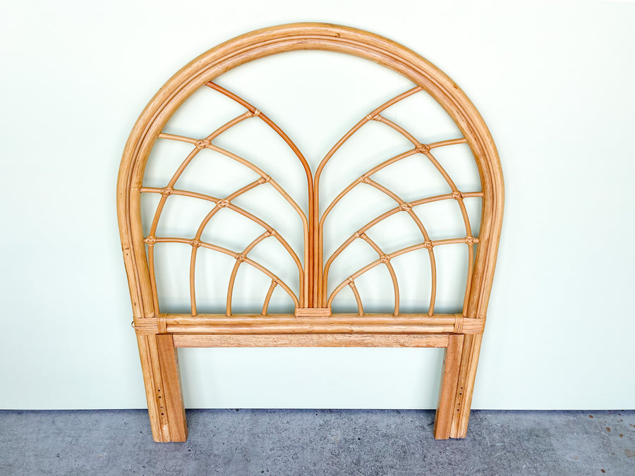 Pair of Arch Rattan Twin Headboards