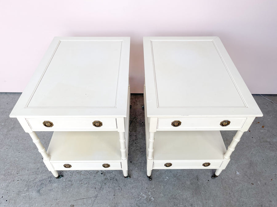 Pair of Faux Bamboo Side Tables