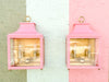 Pair of Modern Pink Pagoda Outdoor Sconces